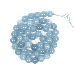 Fil de perles environ 40 cm DIY (AIGUE MARINE)