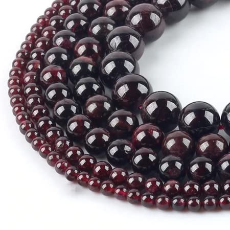 Fil de perles environ 40 cm DIY, Fabrication de Bracelet Loisirs Créatif Kit de Fabrication Bijoux Perles naturelles GRENAT