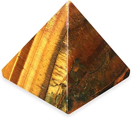 Pyramide égyptienne en oeil de Tigre protège des ondes négatives (4 cm)