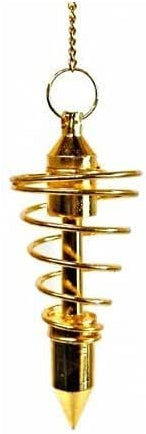 pendule à spirale laiton doré , divination, voyance, radiesthesie (4,5cm)