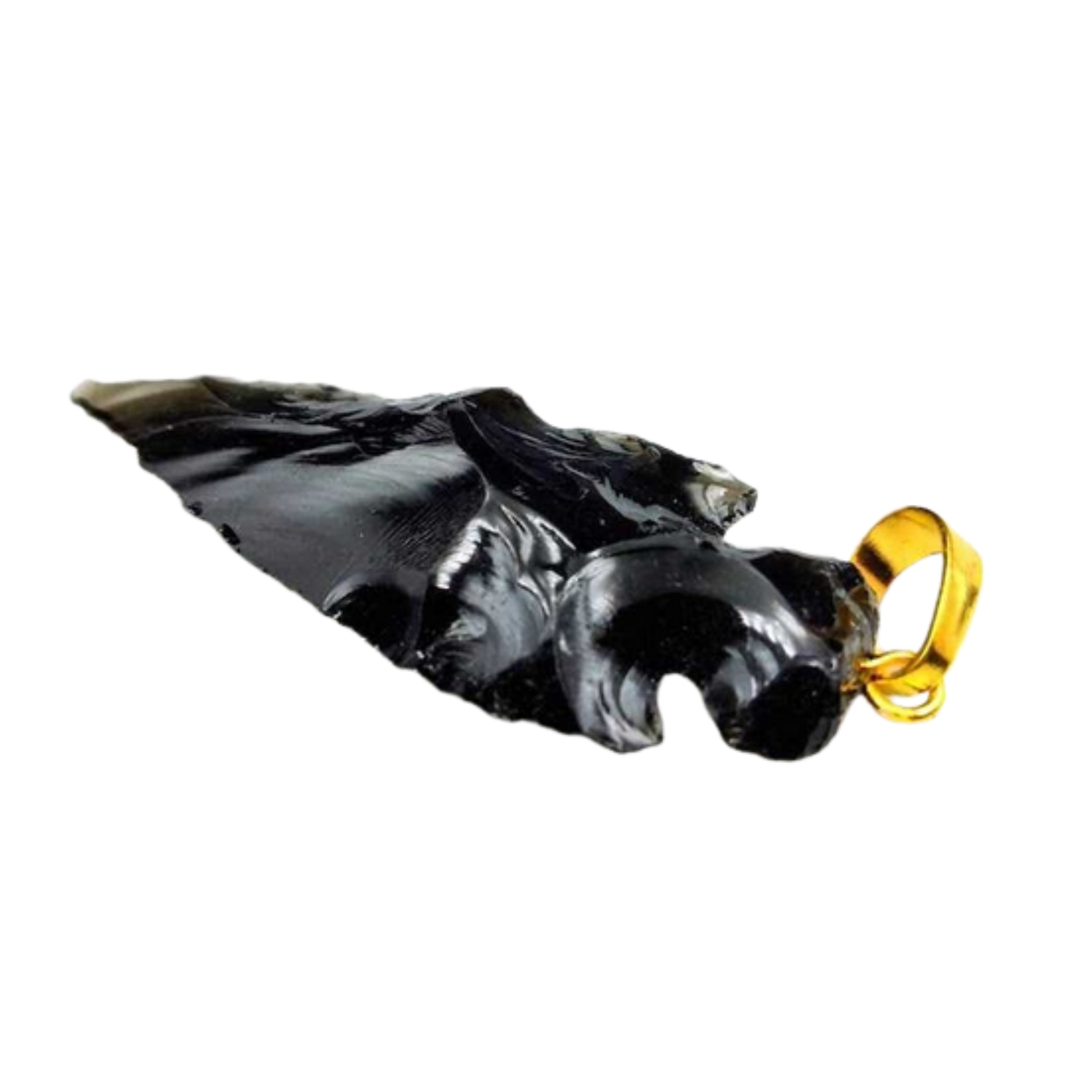 Collier pointe de flèche en obsidienne (verrredragon de Game of Thrones) de 4 cm,ARROW, noir et or avec lacet cuir …