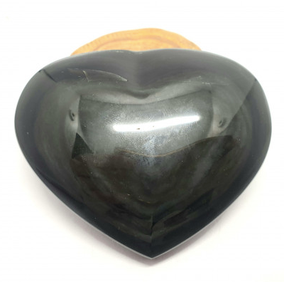 Coeur en obsidienne oeil celeste, pierre naturelle pour le Reiki ou la décoration