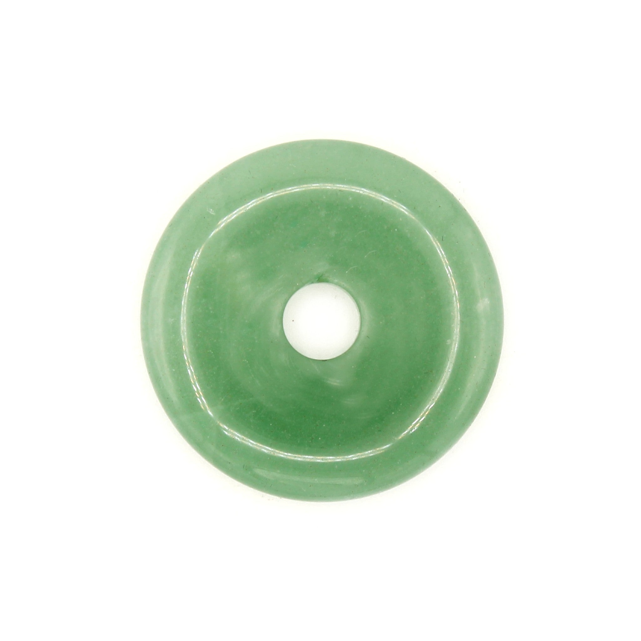 Donut ou PI Chinois Jade Vert (4cm) Qualité AA+(avec Cordon Cuir)