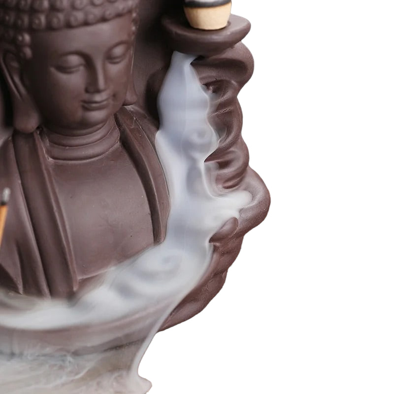 Brûleur d'encens en céramique "Bouddha ", avec encens , zen yoga , reiki, décoration