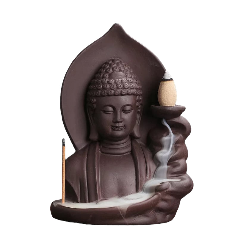 Brûleur d'encens en céramique "Bouddha ", avec encens , zen yoga , reiki, décoration