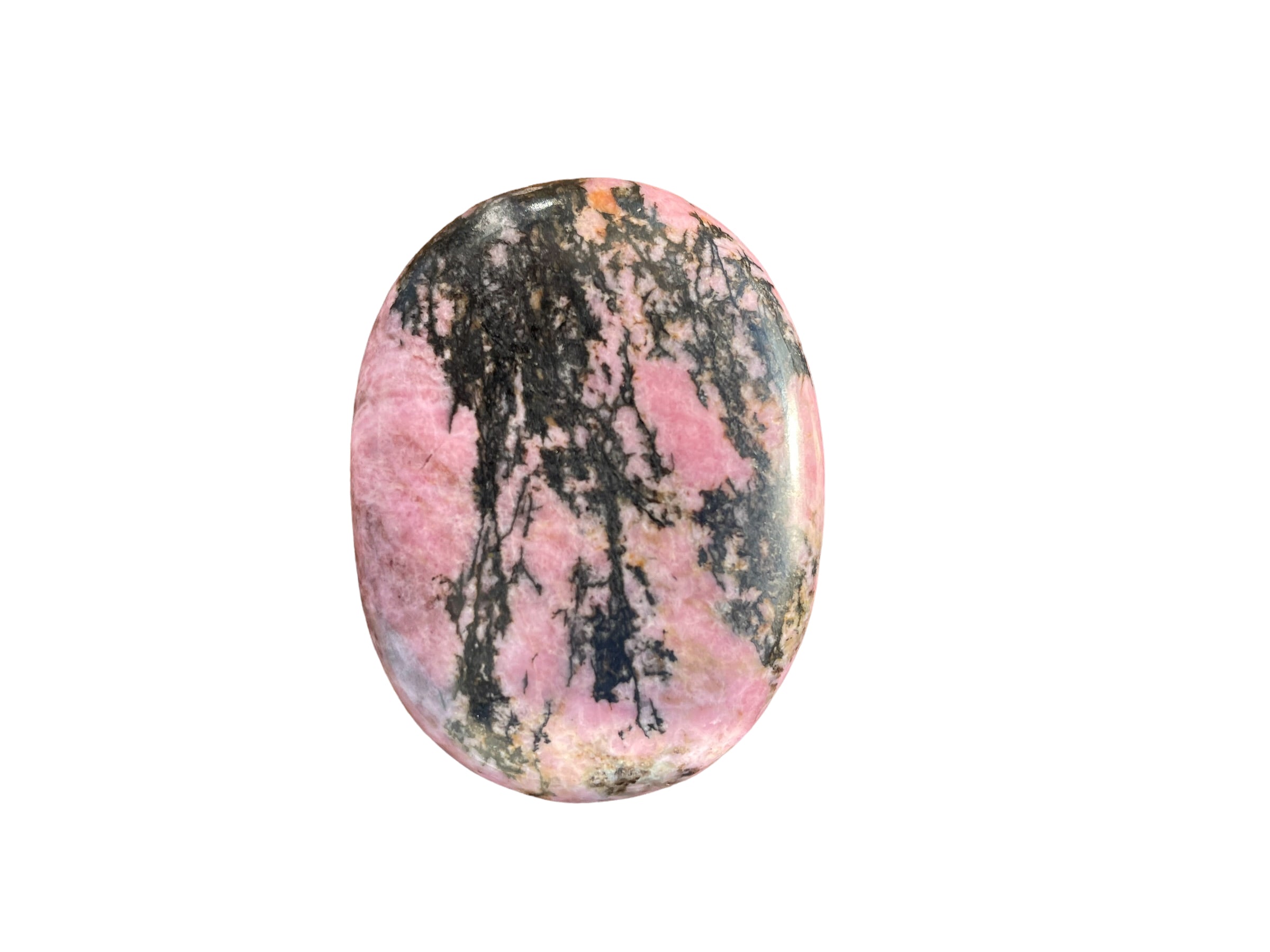 Galets en Rhodonite pour chakras et massages , ou pierre naturelle roulée plate pour collection entre 4 et 6 cm
