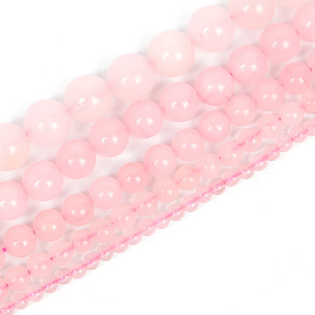 Fil de perles environ 40 cm DIY (QUARTZ ROSE)