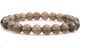 Bracelet "Énergie" en Quartz Fumé - Bracelet perle ronde 8 mm, pierre naturelle, Quartz fumé 8 mm