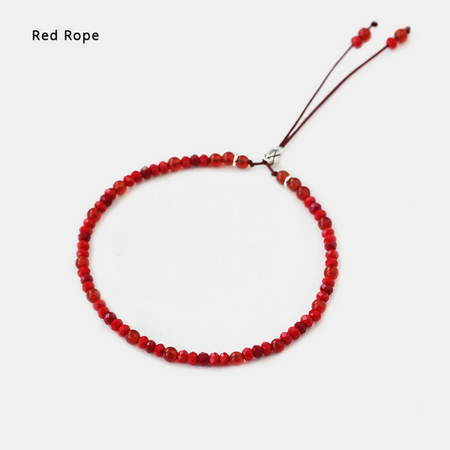Bracelet fin en cornaline, jaspe rouge et perles de 4 mm