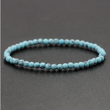 mini bracelet en Turquoise, pierre de l'été, Bracelet turquoise naturel pour femme , 4 mm turquoise 19 cm