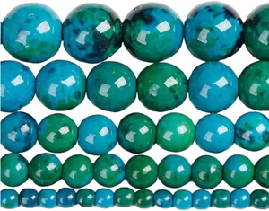 Fil de perles environ 40 cm DIY , Fabrication de Bracelet Loisirs Créatif Kit de Fabrication Bijoux Perles naturelles (Chrysocolle)