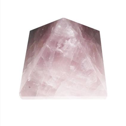 Pyramide en quartz rose , pierre naturelle provenant de Madagascar, symbole de l'amour